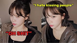 CHAEWON said that she hate kissing people and cursing while reacting to LE SSERAFIM own song