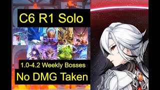 C6R1 Arlecchino Solos Weekly Bosses (1.0-4.2 No Damage + ATK% Goblet)