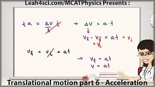 MCAT Physics Acceleration in Translational Motion Video 6 by Leah4sci