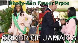 Shelly-Ann Fraser Pryce conferred with the Order of Jamaica at the National Honors and Awards 2022.
