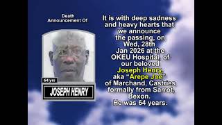 Joseph Henry ~ Short Obituary