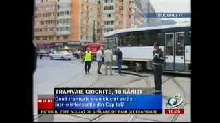 Doua tramvaie s-au ciocnit frontal in Bucuresti!