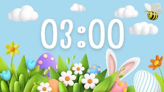 🥚 3 Minute Easter Timer for Classroom 🐣🌼 with Happy Spring Music | Countdown