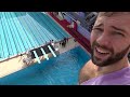 the highest diving board in the world insane dive from 27m 90ft into swimming pool