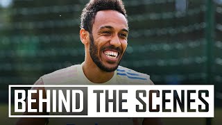 AUBAMEYANG WITH A WORLDIE! | Behind the scenes at Arsenal training centre