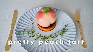 まるごと桃タルトの作り方/桃の種の綺麗な取り方/Peach Tart