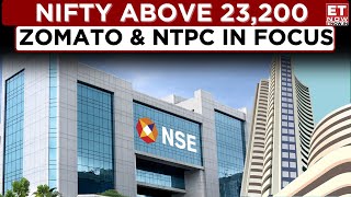 Closing Bell: Sensex Settles 224 Points Higher, Nifty Above 23,200; Zomato Jumps 4%, NTPC 3%