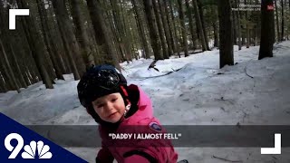 ADORABLE: Skiing toddler gives herself pep talks