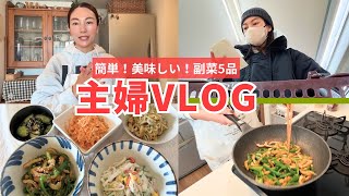 【主婦vlog】簡単で美味しい！副菜５品！！あと一品欲しいを叶えてくれる✨火を使わずに作れるレシピたくさん