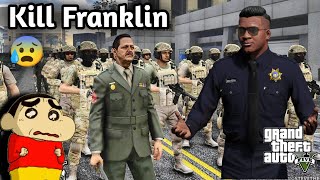 GTA5: POLICE make Friends To Army To Kill Super Cop Franklin Michael 😰Shinchan cry || Ps ||