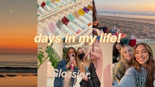 days in my life 🌱 melrose glossier store, beach with friends, shopping