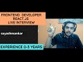 React.js Interview | Frontend Developer Interview | 0-3 Years | Javascript | React.js mock Interview