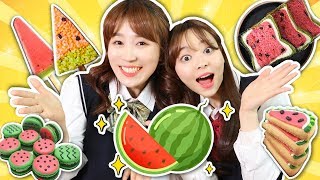 Watermelon bread watermelon macaron ?! Amazing watermelon food | Xiaoling toys