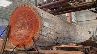 Woodworking Factory Raw Wood | Extreme Red Incense Wood Cutting Sawmill Machines Working