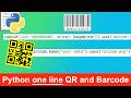 Create QR codes and Barcode with Python - one line