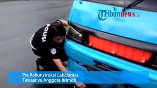 Pra Rekonstruksi Tewasnya Anggota Brimob di Jalan Raya