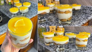 لسهرات رمضان 🌙 تحلية البرتقال الطبيعي منعشة بكريمة خفيفة تهبل😍🍊