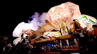 あんどんぶつけて五穀豊穣願う　夜高あんどん祭り