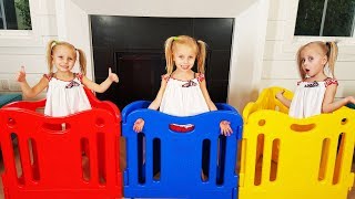 Cute girl plays with Kids toys Fun play area for kids Alisa Pretend play with Finger family