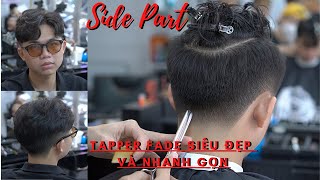 FADE NHANH _ P 3 : TAPER FADE Đơn Giản Với 4 Bước Cùng Kiểu Tóc Side Part Rủ | Ng . Tuấn Barber 17