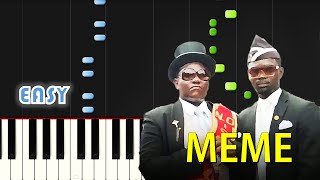 Coffin Dance Meme Song Astronomia | EASY PIANO TUTORIAL by Synthly