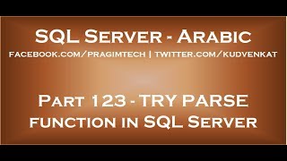 TRY PARSE function in SQL Server 2012 in arabic