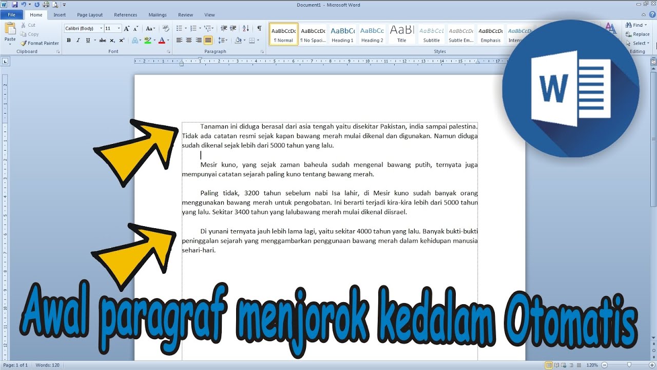 Cara Membuat Paragraf Otomatis Di Microsoft Word 2010 - YouTube