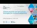 Climate security and agriculture: Strategies for inclusive adaptation