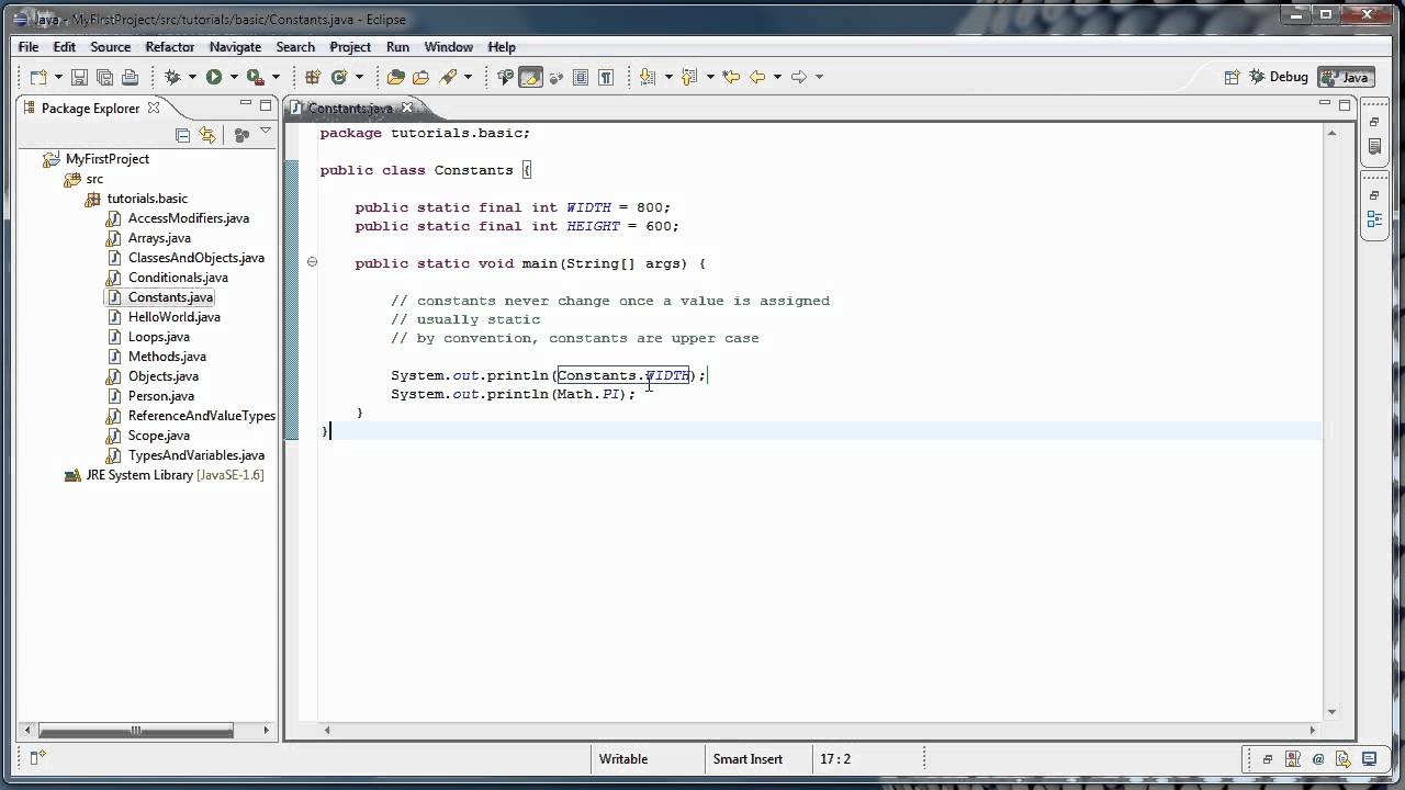 Java Programming 14 Constants Youtube