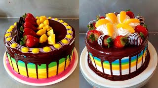 COMO decorar PASTELES  con los colores del ARCOIRIS || TORTAS COMERCIALES  con diceño de arcoiris