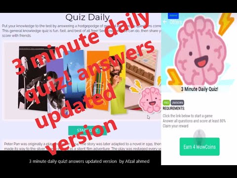 3 Minute Daily Quiz Answers Updated Version Youtube