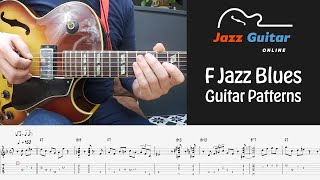 Jazz Blues Guitar Soloing - 8 Jazz Guitar Patterns for a Jazz Blues in F