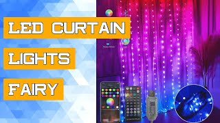 LED Curtain Lights Fairy String Lights Festival Lighting Rainbow Window Lamp Home Bedroom Christmas