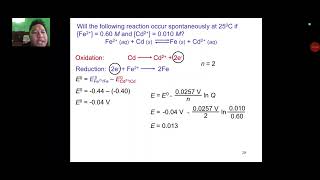 The Nernst Equation and Electrolysis