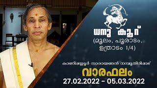 ധനു രാശിക്കാരുടെ ഈ ആഴ്ച്ചയിലെ വാരഫലവുമായി കാണിപ്പയ്യൂർ നാരായണൻ നമ്പൂതിരിപ്പാട്