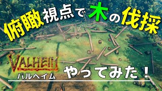 【建築】Valheim | ヴァルヘイム | バルヘイム | 【俯瞰視点】木の伐採をやってみた | I tried logging a tree from a bird's-eye view