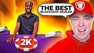 IS THIS THE BEST BLACKJACK DEALER EVER?! HUGE SIDE BET WINS!