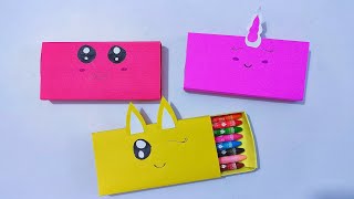 How to make a paper pencil box |  DIY paper pencil box idea | Easy Origami box tutorial | Oragami |