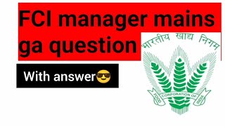 FCI AG2 manager Mains phase 2 analysis All gs gk questions with answer #fci review detailed analysis