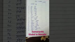 Samanarthi Shabd in Marathi ✍️☺️ #shorts