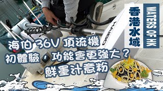 【漁人推介】海伯36V頂流機初體驗 阿火和大家一起出海用木蝦釣大尾魷，順便測試一下 和大家一起製作鮮墨汁意粉 ｜海鮮｜食譜｜Catch and Cook  Seafood Fish Recipe