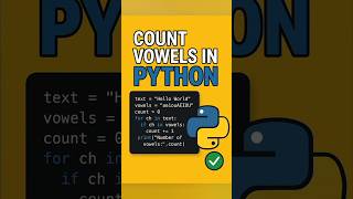 Count Vowels in python | Python Beginner Tutorial #pythonforbeginners #basicsofpython #cbse11