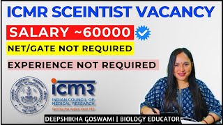 🛑Life Science Job Update|Project Research Scientist-I Vacancy at ICMR| Salary ~60000|M.Sc. can apply