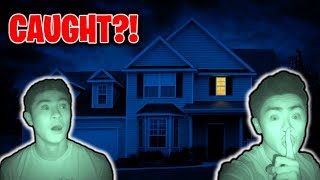 I Spent the Night in My Own House (CAUGHT?!) | 24 Hour Overnight Challenge