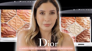 DIOR SUMMER DUNE 2021 MAKEUP COLLECTION Review Swatches Comparisons MIRAGE + DUNE Eyeshadow Palettes