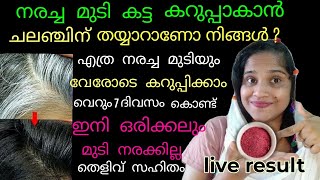 നരച്ച മുടി സ്ഥിരമായി കറുപ്പിക്കാം/💯%Permanent Hair Dye At Home/Hair Spray for Long Hair/#malayalam