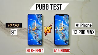 iQOO 9T vs iPhone 13 Pro Max Pubg Test, Heating and Battery Test | Unexpected 😱