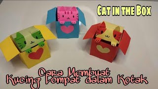 Cara Membuat Kucing Lompat Dalam Box dari kertas Origami || DIY Cat in the Box from Origami 🐱🐱🐱