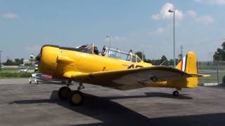 North American Harvard engine start-up and taxi