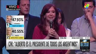 El discurso de Cristina Kirchner: "quiero felicitar a todo el pueblo de la patria"